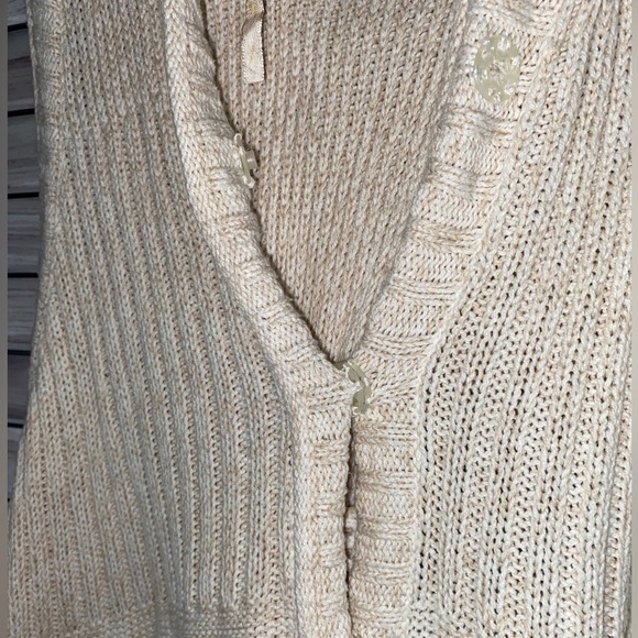 Free People Boho Hooded Sleeveless Knit Vest Size Small - Picture 2 of 8